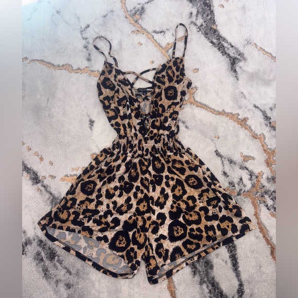 Fashion Nova Pants - Fashion Nova Leopard Print Jumpsuit